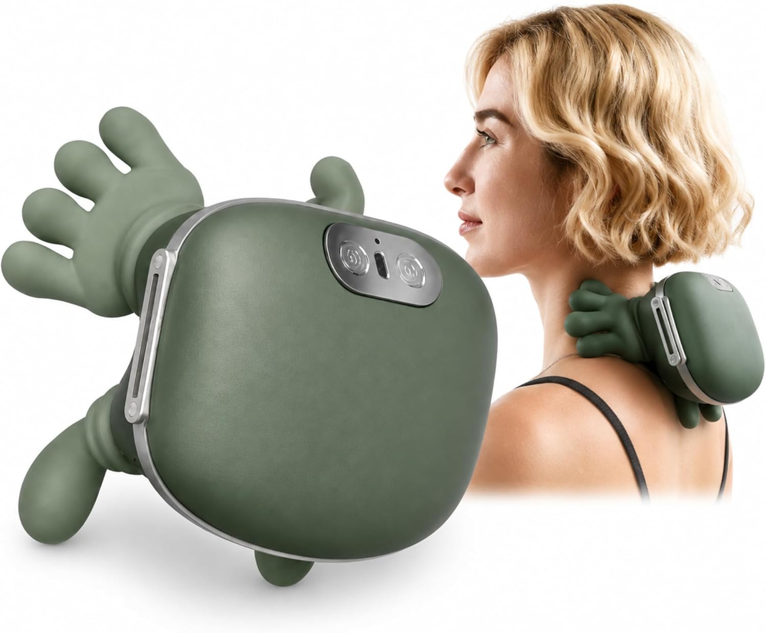 Massaggiatore per Collo Spalle con Riscaldamento, massaggio Shiatsu 4D a 3 velocità, 2 livelli di calore, portatile ricaricabile USB, per casa, ufficio, viaggi, rilassa muscoli