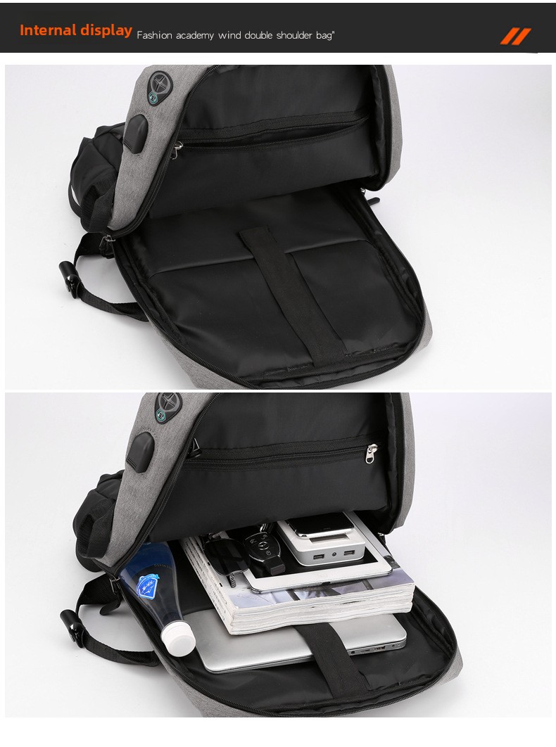 NOVITA' Zaino MEDIA ESSENCE EVOLUTION per viaggi 42x30x13 laptop resistente e robusto per uomo e donna, borsa per computer da viaggio/lavoro di grande capacità da 45 litri con porta USB, zaino leggero e resistente all'acqua per pendolari - Image 11