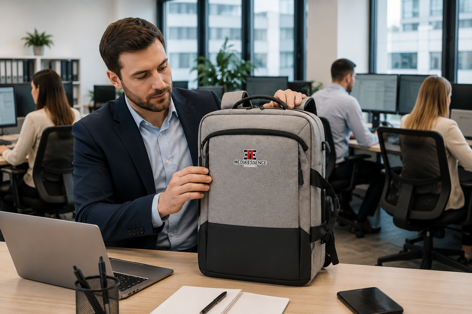 NOVITA' Zaino MEDIA ESSENCE EVOLUTION per viaggi 42x30x13 laptop resistente e robusto per uomo e donna, borsa per computer da viaggio/lavoro di grande capacità da 45 litri con porta USB, zaino leggero e resistente all'acqua per pendolari - Image 3